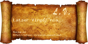 Latzer Virgínia névjegykártya